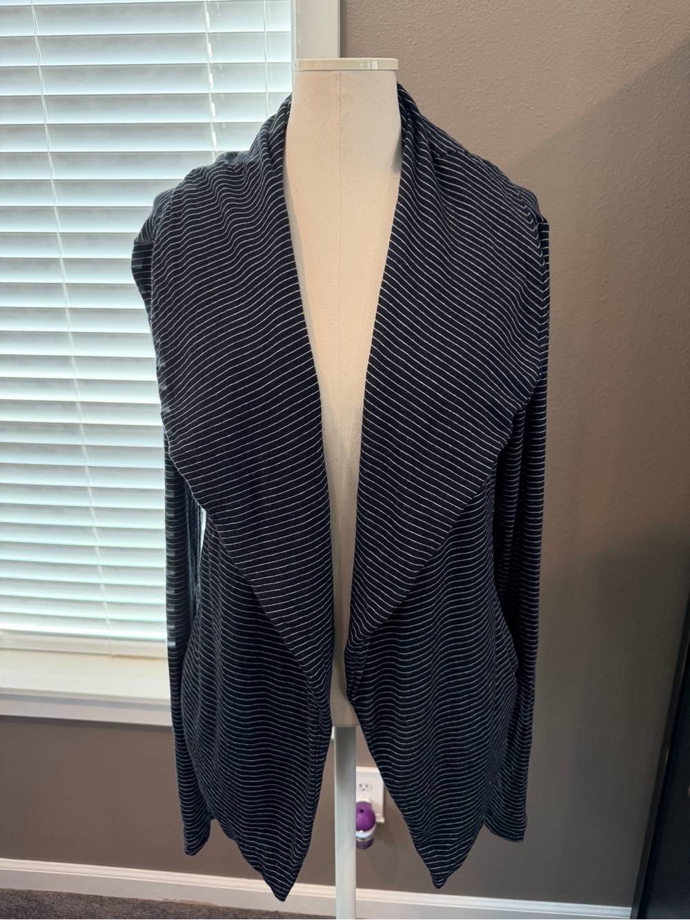 Striped Open Front Lou & Grey Knit Cardigan - Navy/White